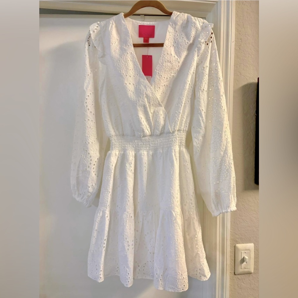 NWT $278 Resort Tatiana White Eyelet Dress 6. - Picture 2 of 3